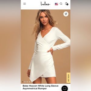 Lulu’s Long Sleeve White Romper